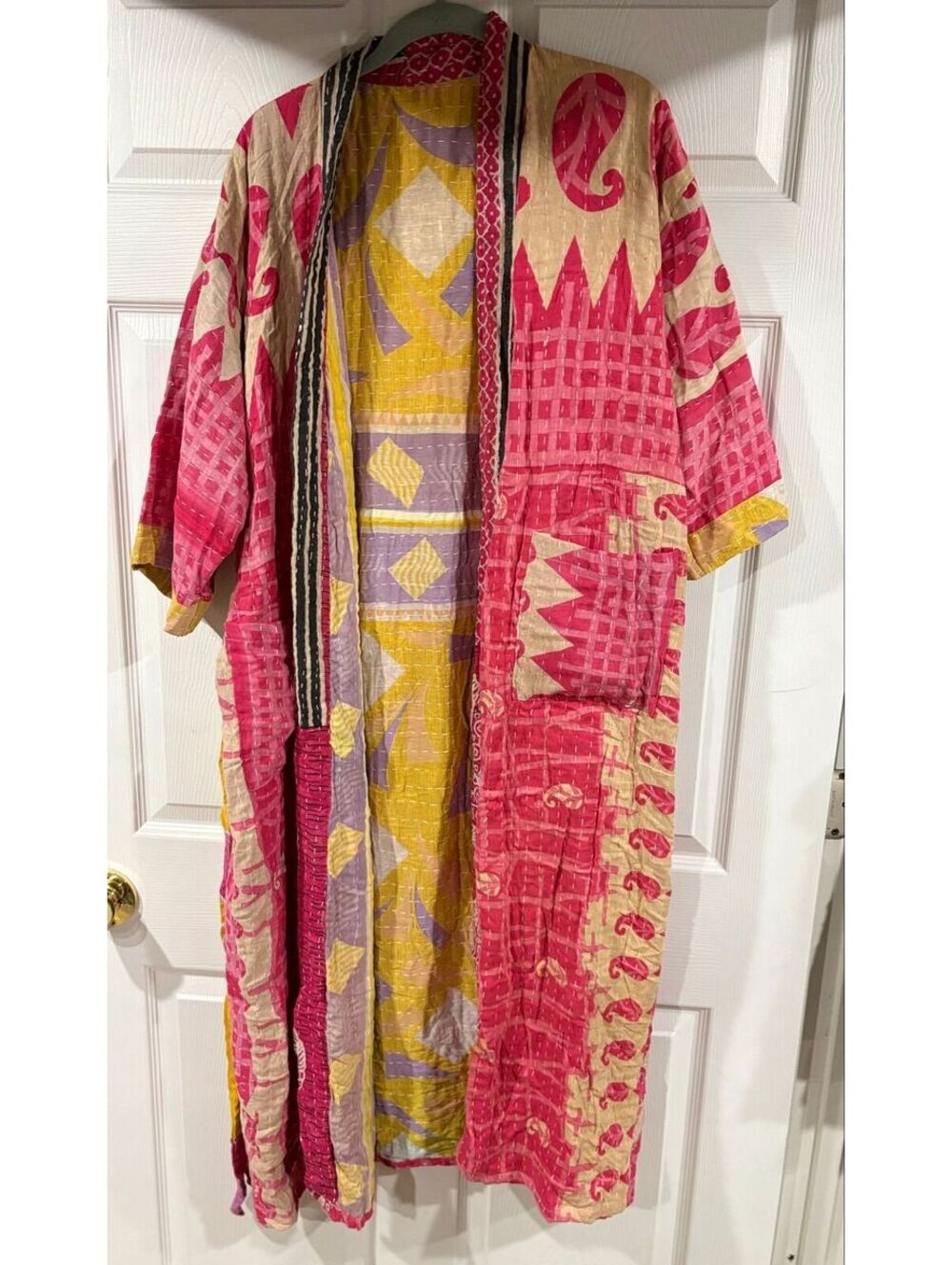 #242 NEW Kantha full length maxi patchwork duster kimono
